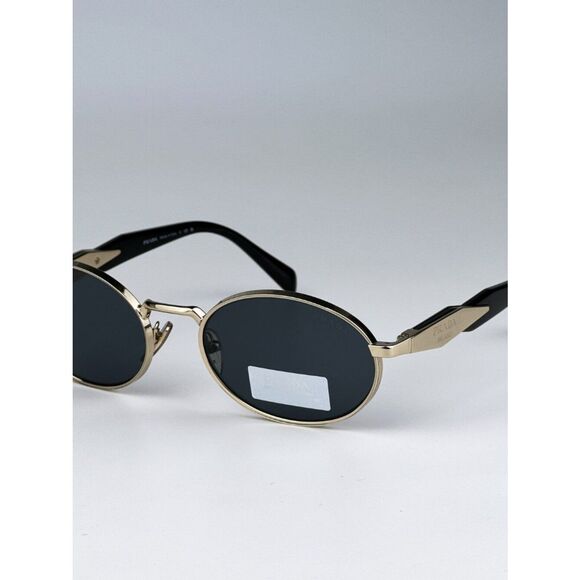 NEW Prada PR65ZS ZVN09T Pale Gold Dark Grey Oval Metal Unisex Sunglasses main image 12